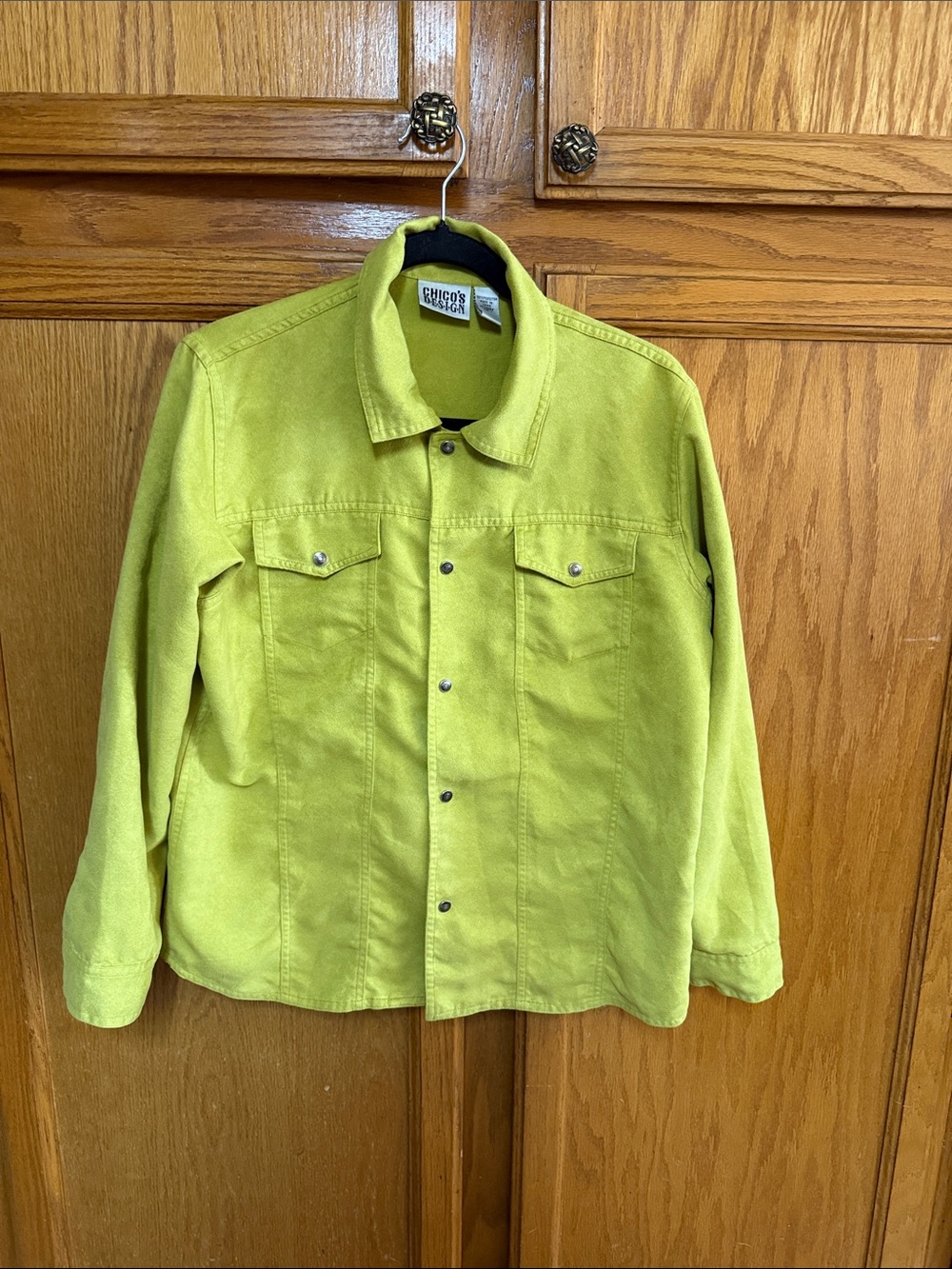 Chico's Lime Green Button-Front Jacket